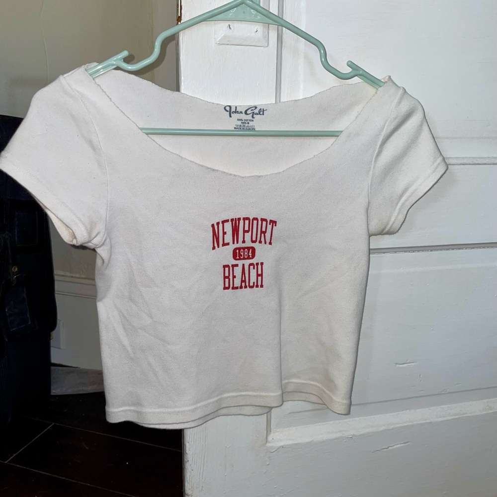 Brandy Melville White Newport Beach Crop Top